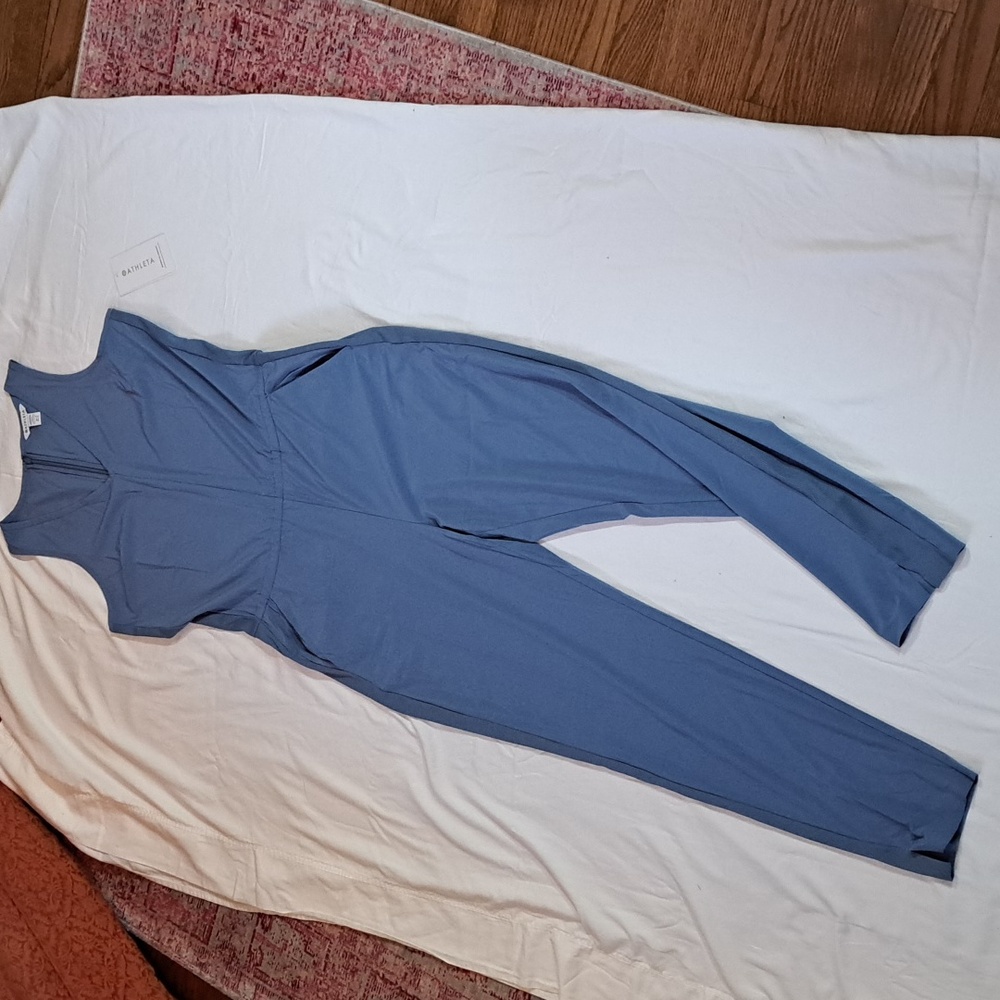 Athleta Super Soft and Silky Dusty Blue Brooklyn Jumpsuit Sleeveless